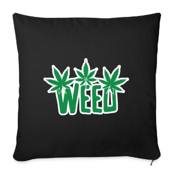 Cannabis Marijuana Weed Fumer - Housse de coussin décorative 45 x 45 cm - noir - Devant