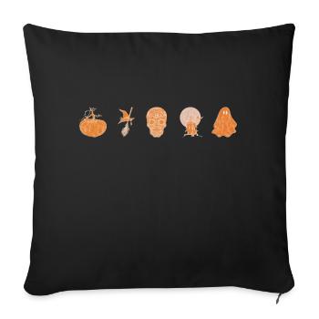 complete series "Halloween", boho line art design - Sofa pillowcase 17,3'' x 17,3'' (45 x 45 cm) - black - Front