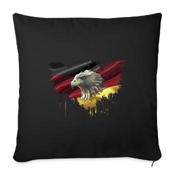 Allemagne Drapeau Aigle Bundesadler - Housse de coussin décorative 45 x 45 cm - noir - Devant