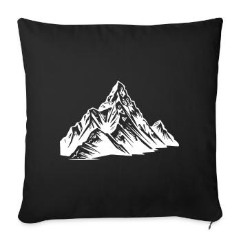 Mountains Alps Symbol Silhouette - Sofa pillowcase 17,3'' x 17,3'' (45 x 45 cm) - black - Front