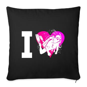 Diver Diving Hommes Scuba Diver Diver - Housse de coussin décorative 45 x 45 cm - noir - Devant