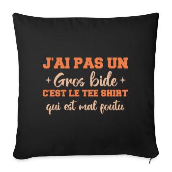 J'ai Pas Un Gros Bide Cadeau Drôles - Housse de coussin décorative 45 x 45 cm - noir - Devant