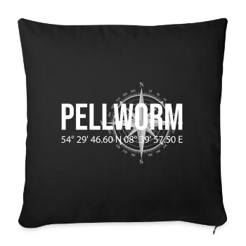 Koordinaten Pellworm - Sofakissenbezug 45 x 45 cm - Schwarz - Vorne