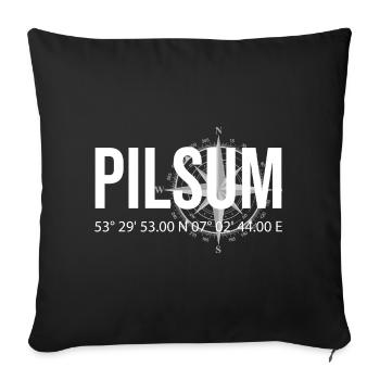 Koordinaten Pilsum - Sofakissenbezug 45 x 45 cm - Schwarz - Vorne