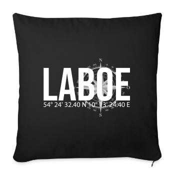Koordinaten Laboe - Sofakissenbezug 45 x 45 cm - Schwarz - Vorne