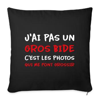 J’ai pas un gros bide les photos qui font grossir - Housse de coussin décorative 45 x 45 cm - noir - Devant