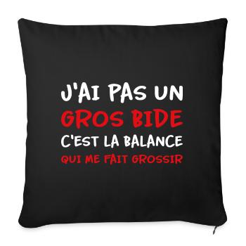 J’ai pas un gros bide la balance qui fait grossir - Housse de coussin décorative 45 x 45 cm - noir - Devant