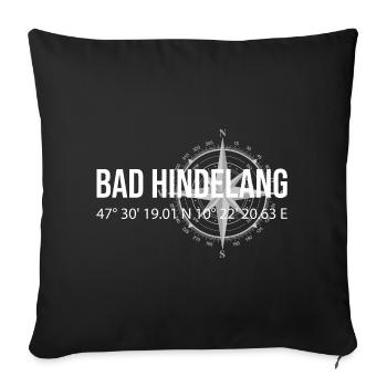 Koordinaten Bad Hindelang - Sofakissenbezug 45 x 45 cm - Schwarz - Vorne