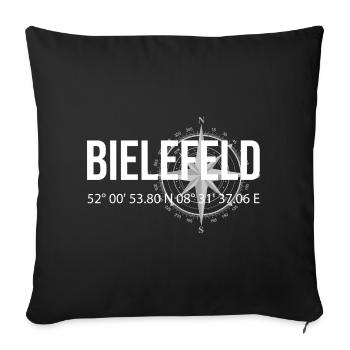 Koordinaten Bielefeld - Sofakissenbezug 45 x 45 cm - Schwarz - Vorne