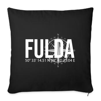 Koordinaten Fulda - Sofakissenbezug 45 x 45 cm - Schwarz - Vorne