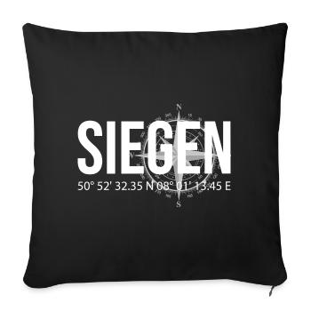 Koordinaten Siegen - Sofakissenbezug 45 x 45 cm - Schwarz - Vorne