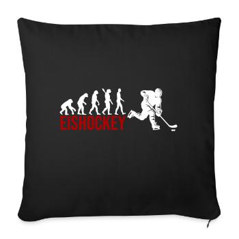 Evolution Eishockey - Sofakissenbezug 45 x 45 cm - Schwarz - Vorne