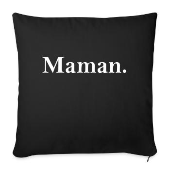 Maman - Housse de coussin décorative 45 x 45 cm - noir - Devant