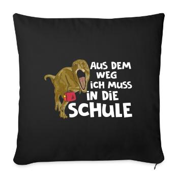 À l'écart, je dois aller à l'école, Dino - Housse de coussin décorative 45 x 45 cm - noir - Devant