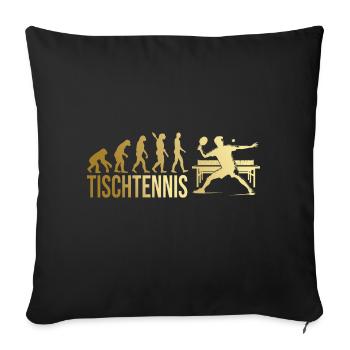 Evolution Tischtennis - Sofakissenbezug 45 x 45 cm - Schwarz - Vorne