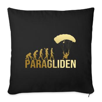 Evolution Paragliden - Sofakissenbezug 45 x 45 cm - Schwarz - Vorne