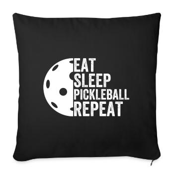 Eat Sleep Pickleball Repeat - Sofakissenbezug 45 x 45 cm - Schwarz - Vorne