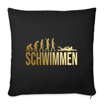 Evolution Schwimmen - Sofakissenbezug 45 x 45 cm - Schwarz - Vorne