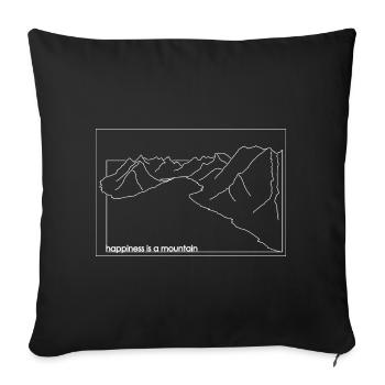 Glück ist ein Berg - Sofakissenbezug 45 x 45 cm - Schwarz - Vorne