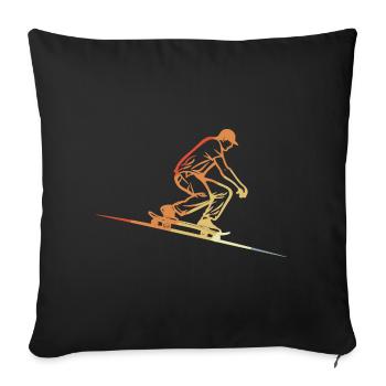 Skateboarding Retro Style - Sofa pillowcase 17,3'' x 17,3'' (45 x 45 cm) - black - Front