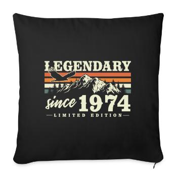 Légendaire Depuis 1974 Vintage Vintage Anniversaire - Housse de coussin décorative 45 x 45 cm - noir - Devant