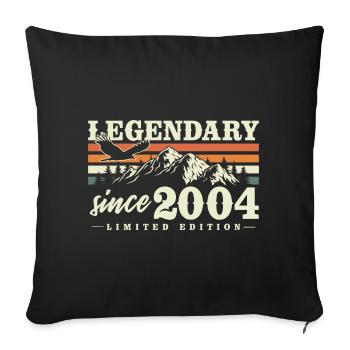 Légendaire Depuis 2004 Vintage Vintage Anniversaire - Housse de coussin décorative 45 x 45 cm - noir - Devant