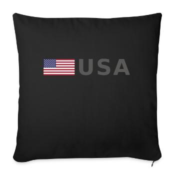 ÉQUIPE États-Unis Drapeau américain devant la police de caractères - Housse de coussin décorative 45 x 45 cm - noir - Devant