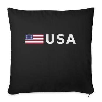 ÉQUIPE États-Unis Drapeau américain devant la police de caractères - Housse de coussin décorative 45 x 45 cm - noir - Devant