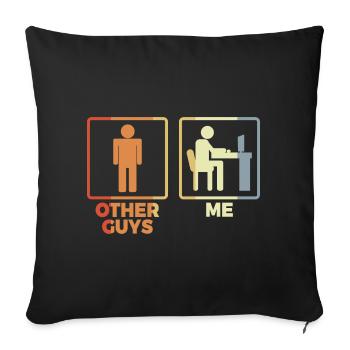 Programmer stick figure - Sofa pillowcase 17,3'' x 17,3'' (45 x 45 cm) - black - Front
