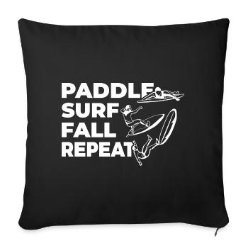 Paddle Surf Fall Repeat - Sofa pillowcase 17,3'' x 17,3'' (45 x 45 cm) - black - Front