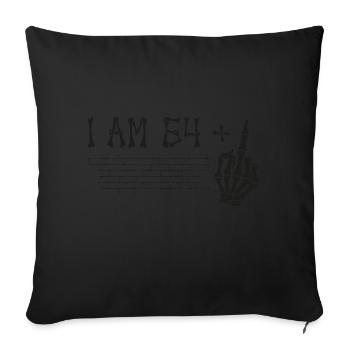 J’ai 64 ans et majeur - 65e anniversaire - Housse de coussin décorative 45 x 45 cm - noir - Devant