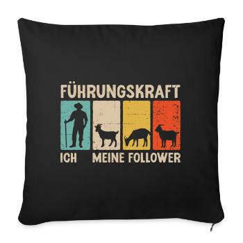 Ziegen Führungskraft Ziegenbock Landwirt Ziege - Sofakissenbezug 45 x 45 cm - Schwarz - Vorne