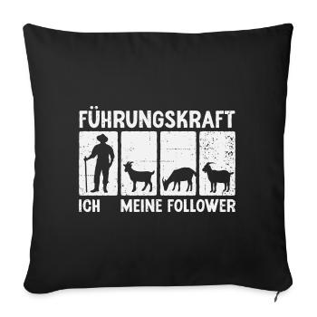 Ziegen Führungskraft Ziegenbock Landwirt Ziege - Sofakissenbezug 45 x 45 cm - Schwarz - Vorne
