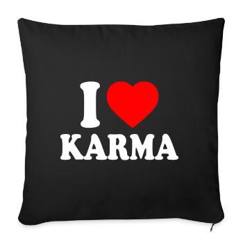 I love karma - Sofakissenbezug 45 x 45 cm - Schwarz - Vorne
