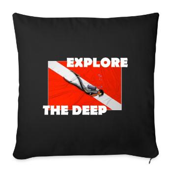 EXPLORE THE DEEP - Sofakissenbezug 45 x 45 cm - Schwarz - Vorne
