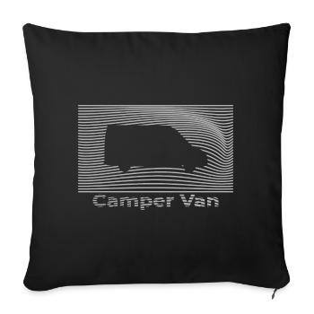 Camper Van, Wohnmobil - Sofakissenbezug 45 x 45 cm - Schwarz - Vorne