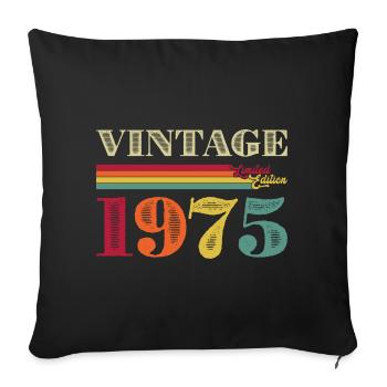 Vintage 1975 Retro Summer Tee - Sofa pillowcase 17,3'' x 17,3'' (45 x 45 cm) - black - Front