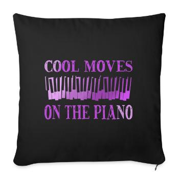 Klavier Pianist Cool Moves Sur Le Piano - Housse de coussin décorative 45 x 45 cm - noir - Devant