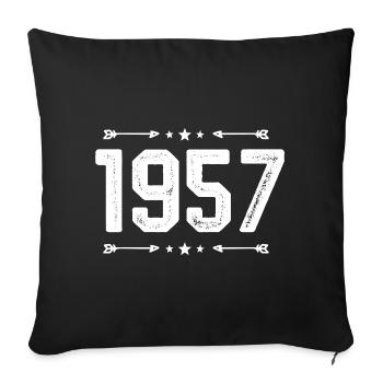 vintage 1957 vintage 68th birthday 1957 - Sofa pillowcase 17,3'' x 17,3'' (45 x 45 cm) - black - Front