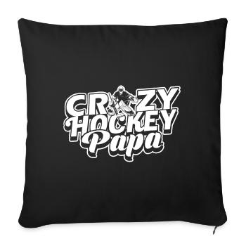 Crazy Hockey Papa - Sofa pillowcase 17,3'' x 17,3'' (45 x 45 cm) - black - Front