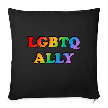 LGBTQ ally - Sofa pillowcase 17,3'' x 17,3'' (45 x 45 cm) - black - Front