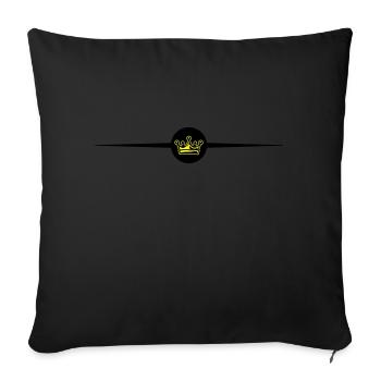 Ligne de symbole de la couronne - Housse de coussin décorative 45 x 45 cm - noir - Devant