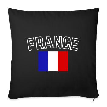 France – French Flag - Sofa pillowcase 17,3'' x 17,3'' (45 x 45 cm) - black - Front