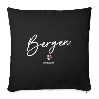 Bergen - Norway Flag Lettering - Norge - Norwegen - Sofa pillowcase 17,3'' x 17,3'' (45 x 45 cm) - black - Front