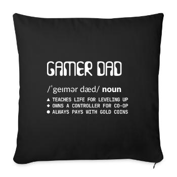 Gamer Dad - Consoles Papa White - Sofa pillowcase 17,3'' x 17,3'' (45 x 45 cm) - black - Front