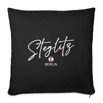 Steglitz - Berlin Flag - Berlin Bear - Sofa pillowcase 17,3'' x 17,3'' (45 x 45 cm) - black - Front