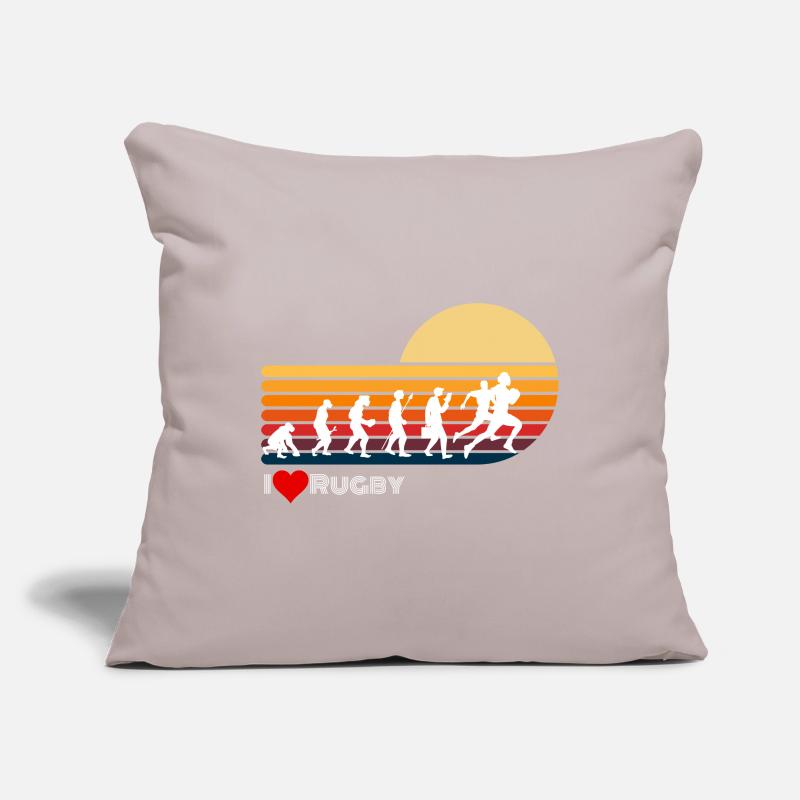 Rugby Rétro Evolution Coucher de soleil Housse de coussin décorative 45 x 45 cm