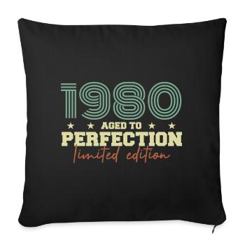 1980 - Housse de coussin décorative 45 x 45 cm - noir - Devant