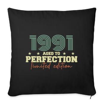 1991 - Sofa pillowcase 17,3'' x 17,3'' (45 x 45 cm) - black - Front