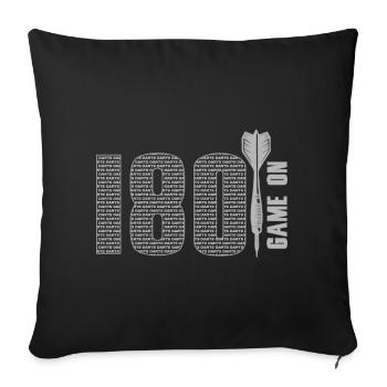 Fléchettes, fléchettes 180_Game_on - Housse de coussin décorative 45 x 45 cm - noir - Devant